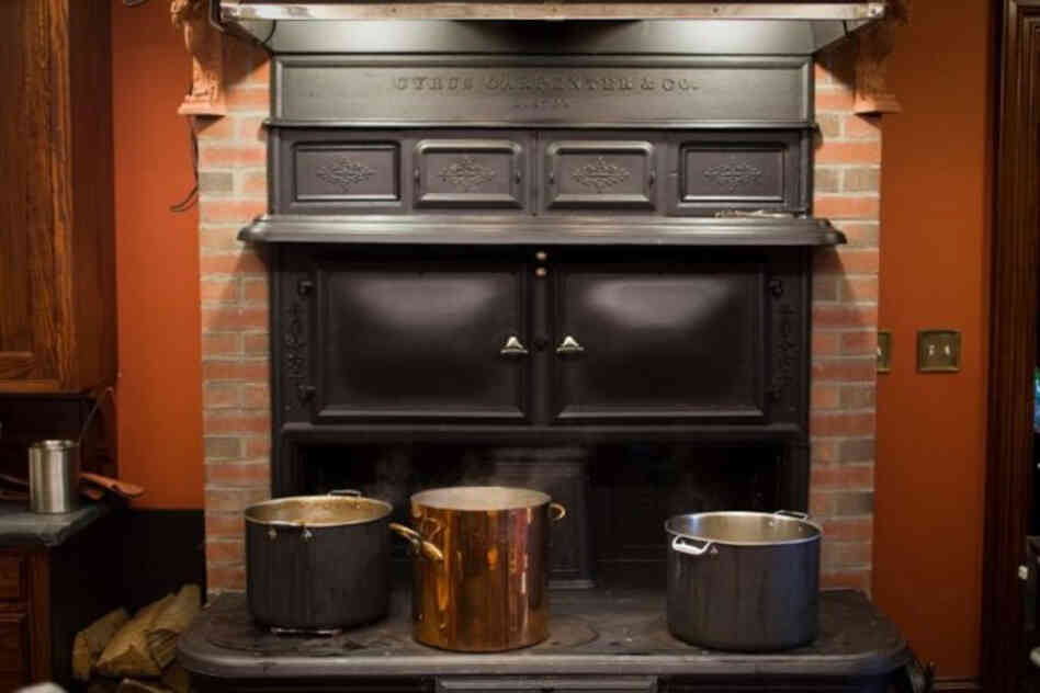Kimball's feast was prepared on a Victorian-era Cyrus Carpenter No. 7 — the largest coal cook stove model ever made for the American market. It took almost a year to restore the stove and install it in the basement of Kimball's Boston home.