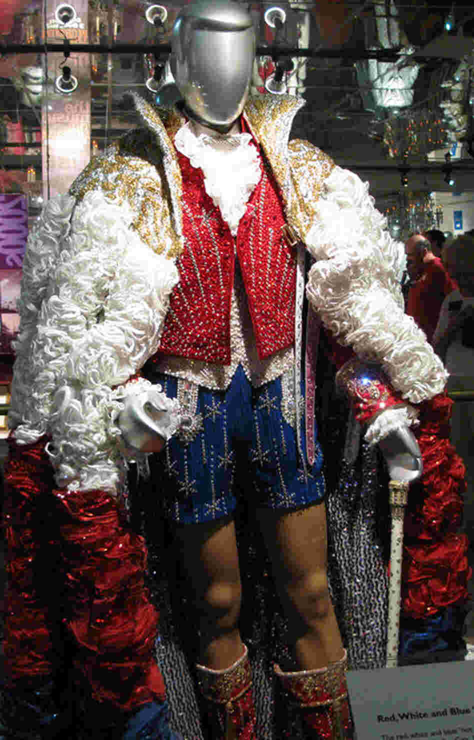This costume was designed by Michael Travis for the 100th anniversary of the Statue of Liberty. 