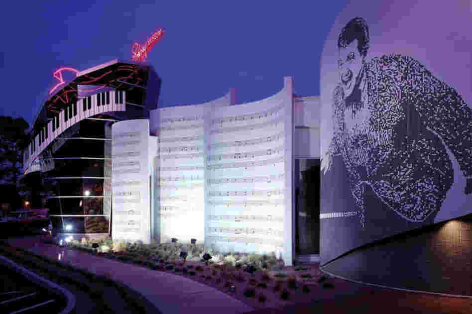 The exterior of the Liberace Museum in Las Vegas. 