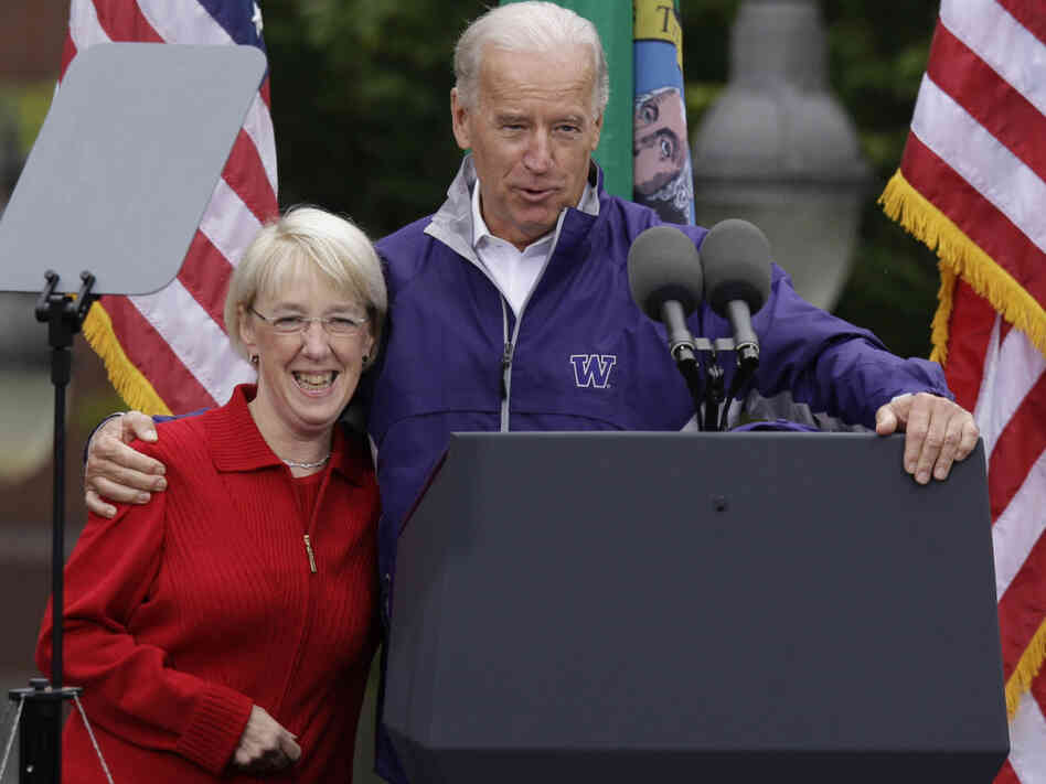 Patty Murray and Vice President Biden at a political rally in Tacoma, Wash. Patty Murray and Vice President Biden at a political rally in Tacoma, Wash.