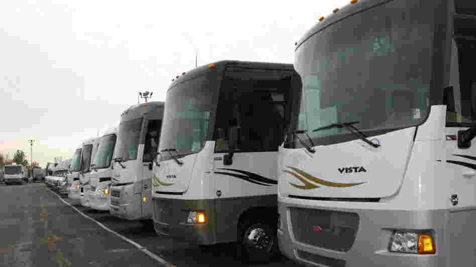 RVs for sale on the Camp-Land RV lot in Burns Harbor, Ind. RVs for sale on the Camp-Land RV lot in Burns Harbor, Ind.