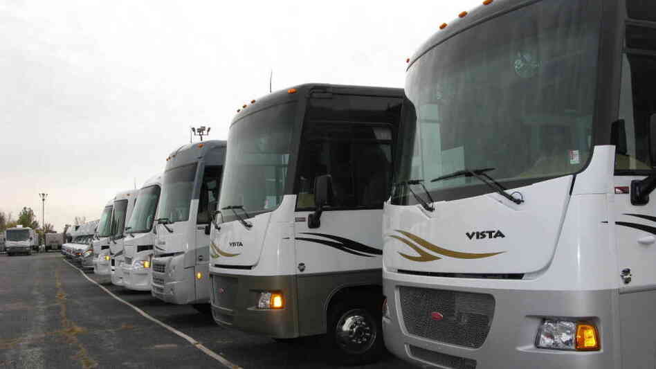 RVs for sale on the Camp-Land RV lot in Burns Harbor, Ind. RVs for sale on the Camp-Land RV lot in Burns Harbor, Ind.