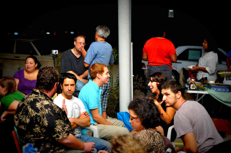 People gather in downtown Holyoke, Mass., for a BYOR. People gather in downtown Holyoke, Mass., for a BYOR.