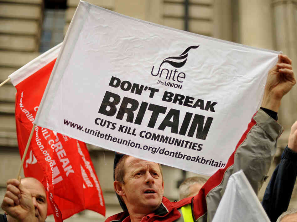 Thousands of demonstrators rallied in London this fall against harsh austerity measures in Britain. Thousands of demonstrators rallied in London this fall against harsh austerity measures in Britain.