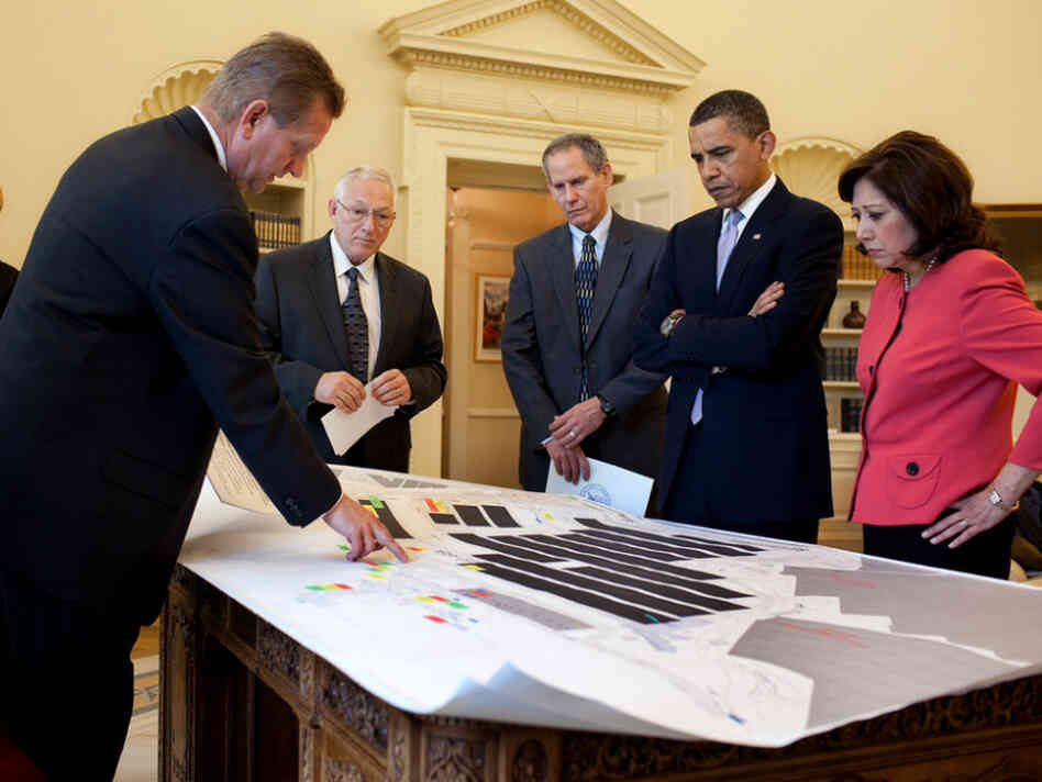 President Barack Obama at a White House meeting on mine safety. President Barack Obama at a White House meeting on mine safety.