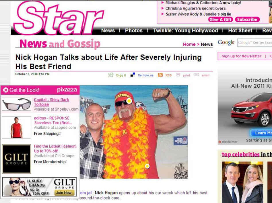 An in-image ad showed up on this 'Star' magazine story about Hulk Hogan's son. An in-image ad showed up on this 'Star' magazine story about Hulk Hogan's son.