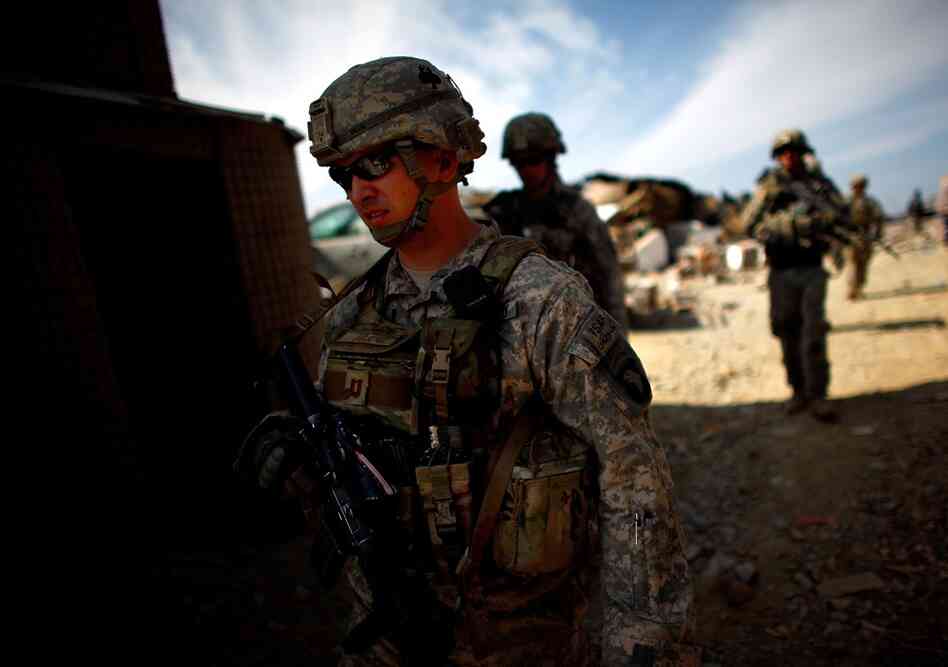Capt. Thomas Billig walks with his men from Alpha Company on the Afghan side of the Ghakhi Pass. After the rescue attempt, they set up camp in an abandoned American outpost. There they discover some strange litter: nice sleeping bags, jackets and uniforms.
