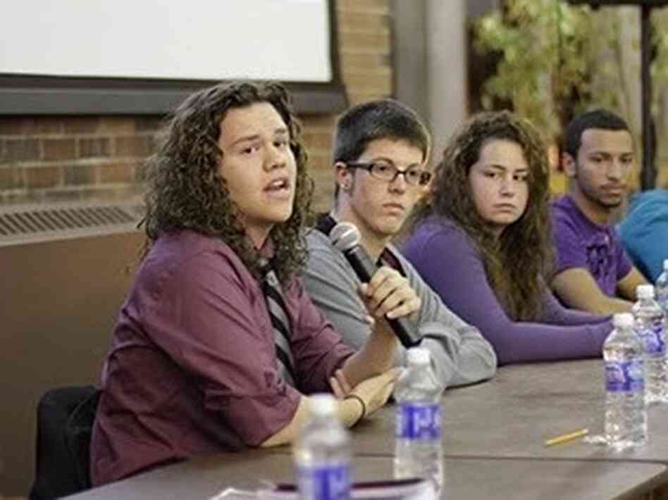 Matthew Ferran (left) and other Rutgers University students Matthew Ferran (left) and other Rutgers University students