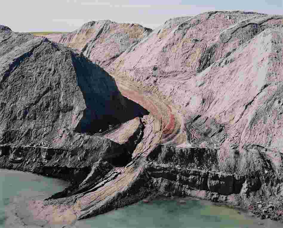 Mine spoil piles and intersected water table, 1984