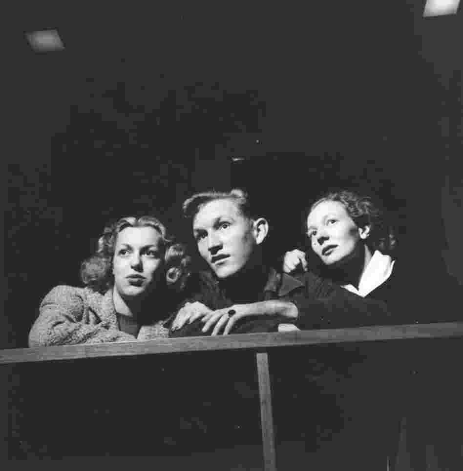 Cole Weston, his wife, Dorothy (right), and their friend watch a bowling tournament at Burbank Bowl.