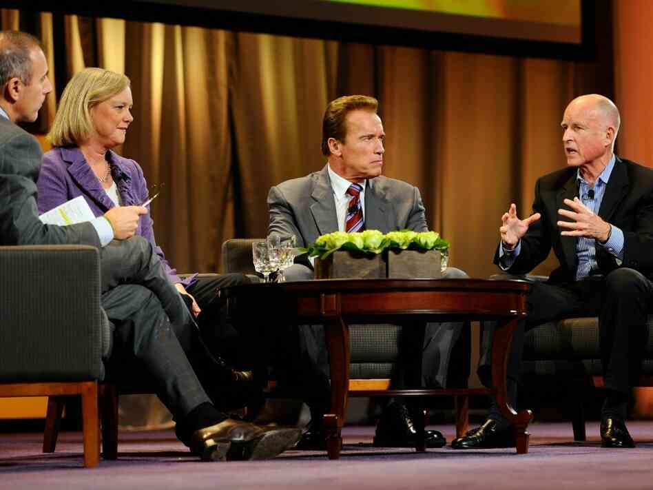 California gubernatorial candidates Jerry Brown and Meg Whitman debate. California gubernatorial candidates Jerry Brown and Meg Whitman debate.
