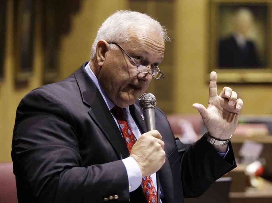 Arizona state Sen. Russell Pearce speaks during a vote on SB 1070, the immigration bill, in April. Arizona state Sen. Russell Pearce speaks during a vote on SB 1070, the immigration bill, in April.