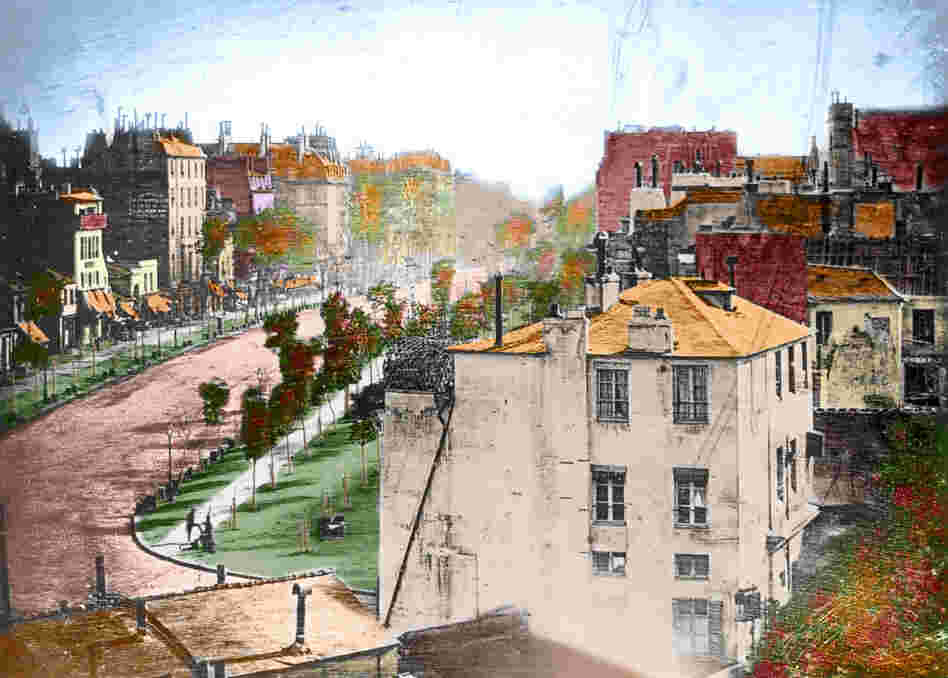 Colorized Boulevard du Temple by Daguerre