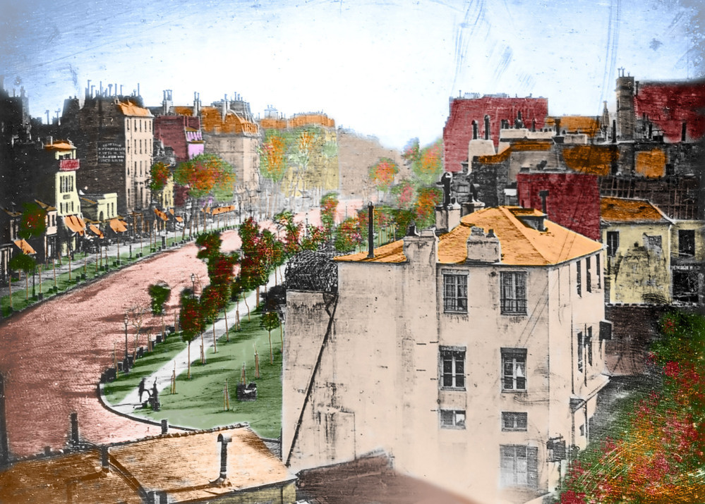 Colorized Boulevard du Temple by Daguerre