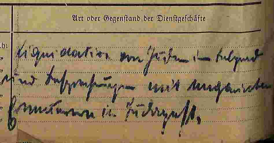 An excerpt from the travel expenses of Franz Rademacher. 