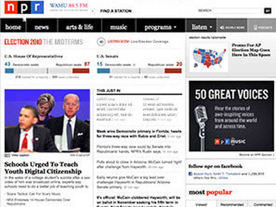 Design of NPR.org's 2010 elections homefront. Design of NPR.org's 2010 elections homefront.