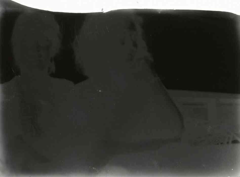 This is what the image looked like after we processed it in the darkroom. It comes out as a negative, and must be reversed to a positive in Photoshop.