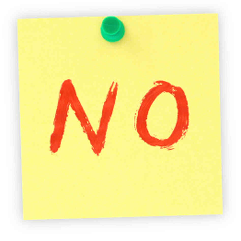 A post-it note that says "NO" A post-it note that says "NO"