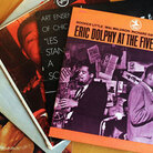 A collage of records. A collage of records.