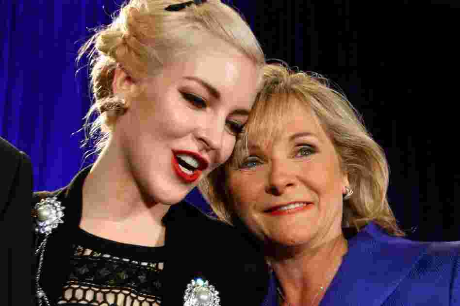 Oklahoma governor-elect Mary Fallin (right), hugs her daughter, Christina, at a victory party in Oklahoma City. Fallin will become Oklahoma's first female governor. 