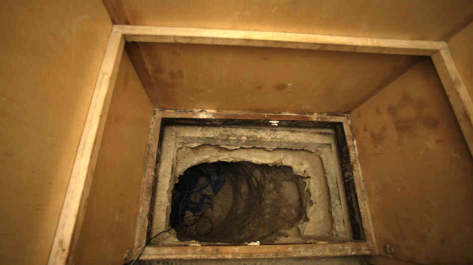 A tunnel used to smuggle marijuana between the U.S. and Mexico. A tunnel used to smuggle marijuana between the U.S. and Mexico.