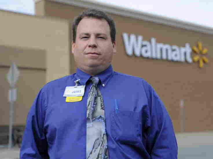 Walmart employee James Buskell. Mito Habe-Evans/NPR Walmart employee James Buskell. Mito Habe-Evans/NPR