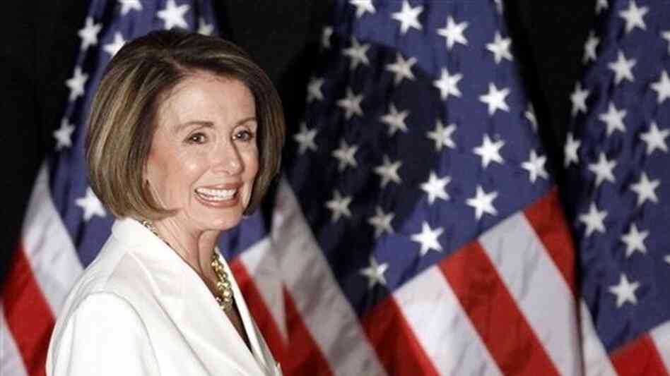Pelosi with flags Pelosi with flags