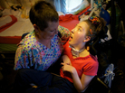 disabled girl and nurse disabled girl and nurse