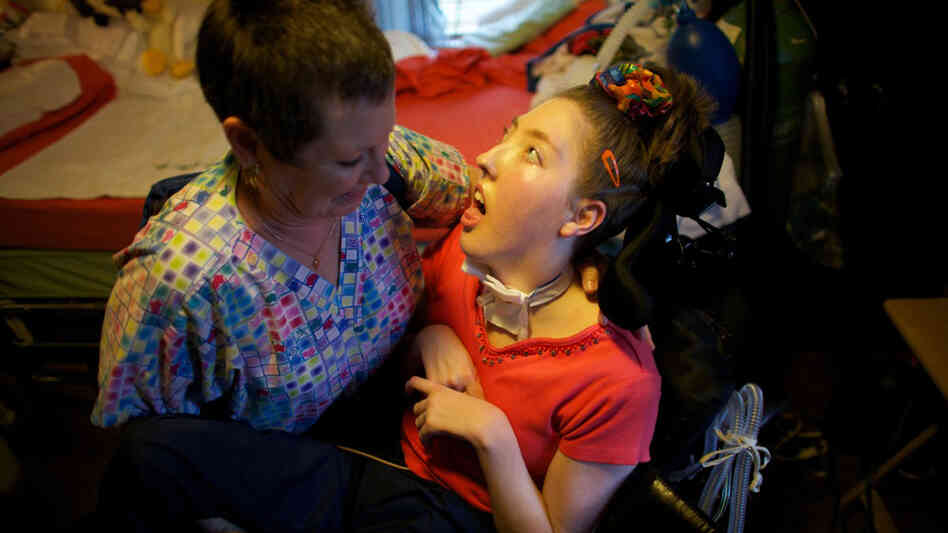 disabled girl and nurse disabled girl and nurse