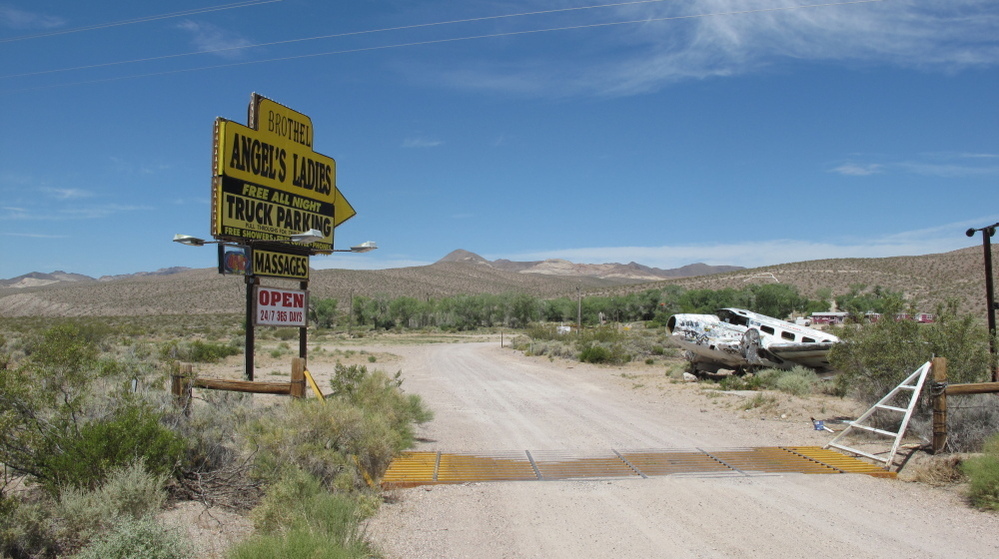 The entrance road to Angel's Ladies brothel