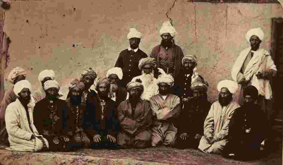 Sirdar Habiboula Ghilzai and other Afghan chiefs who fought against British rule during the Second Afghan War, circa 1880. 