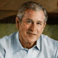George Bush unveils his official portrait.