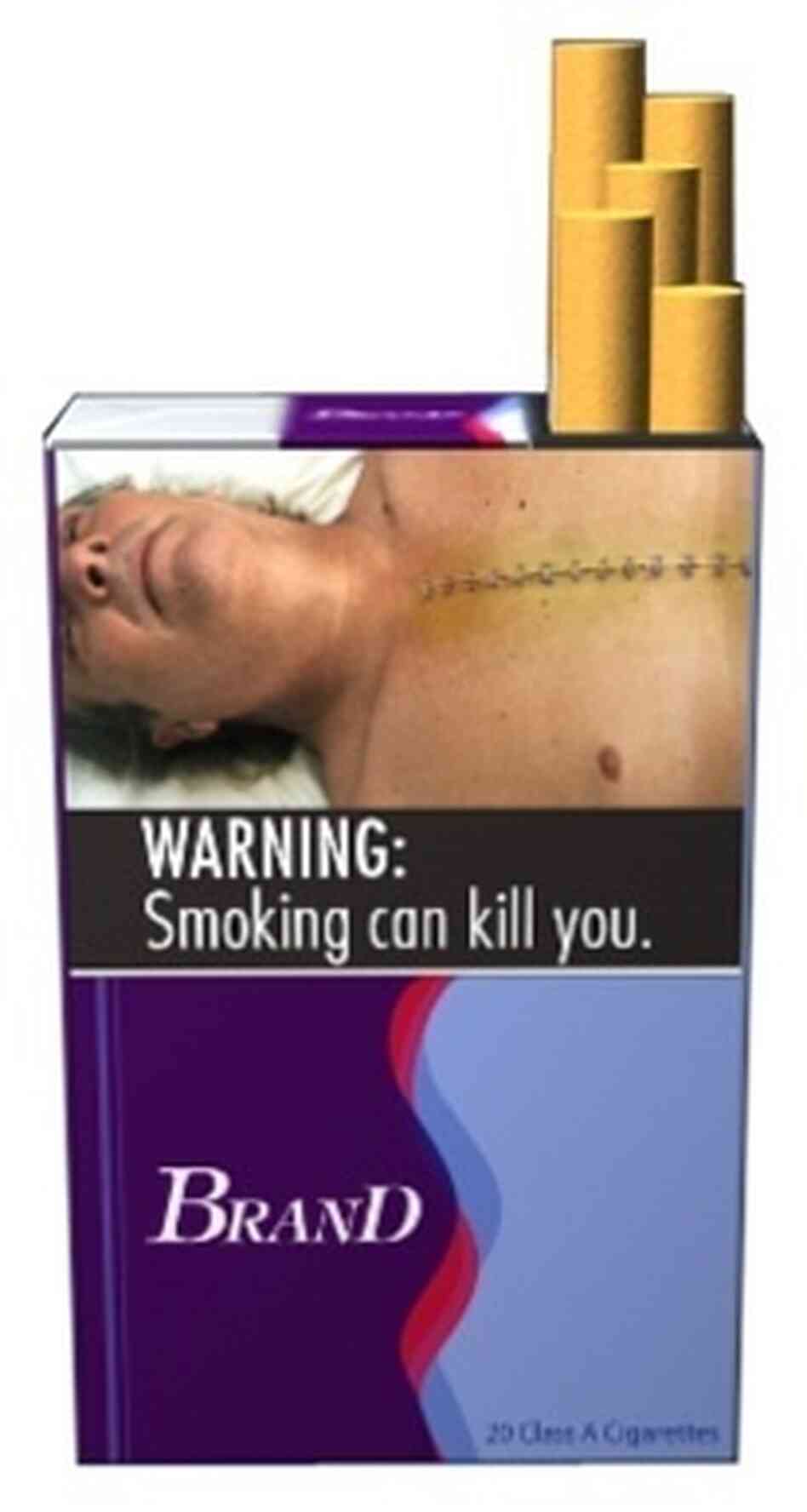 One of the FDA's proposed warning labels. One of the FDA's proposed warning labels.