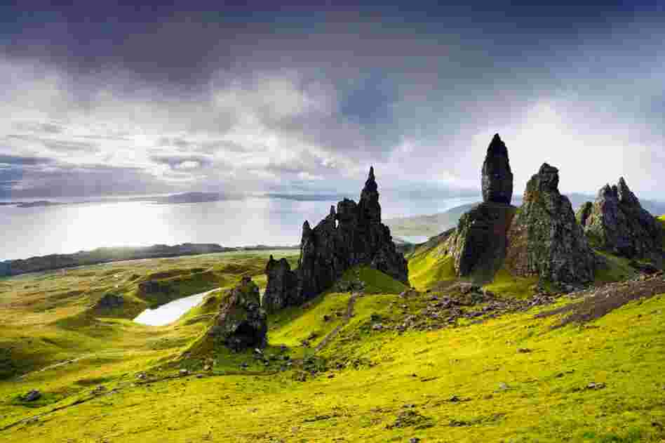 Called the Old Man of Storr, these basalt rock formations found on the Isle of Skye in Scotland, are made primarily from ancient lava. Credit: Derek Croucher/Getty