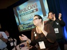 Attendees at a Tea Party election results events at a Washington, D.C., hotel cheer on Nov. 2. Attendees at a Tea Party election results events at a Washington, D.C., hotel cheer on Nov. 2.