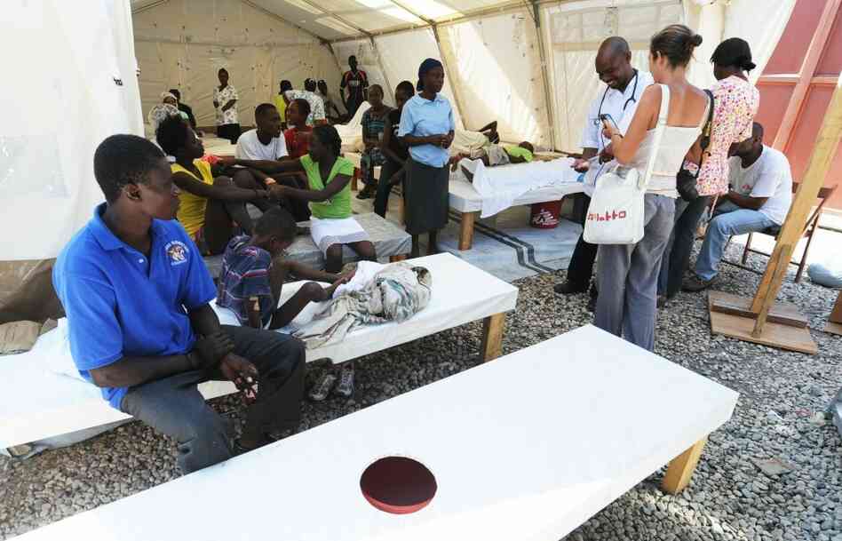 Patients are treated for cholera at a Doctors Without Borders (Medecins Sans Frontieres) facility in Patients are treated for cholera at a Doctors Without Borders (Medecins Sans Frontieres) facility in