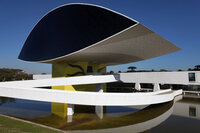 A view of the Oscar Niemeyer Museum, the largest museum in Latin America, in Curitiba, Brazil.