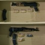 Alleged drug traffickers and the guns they were caught with