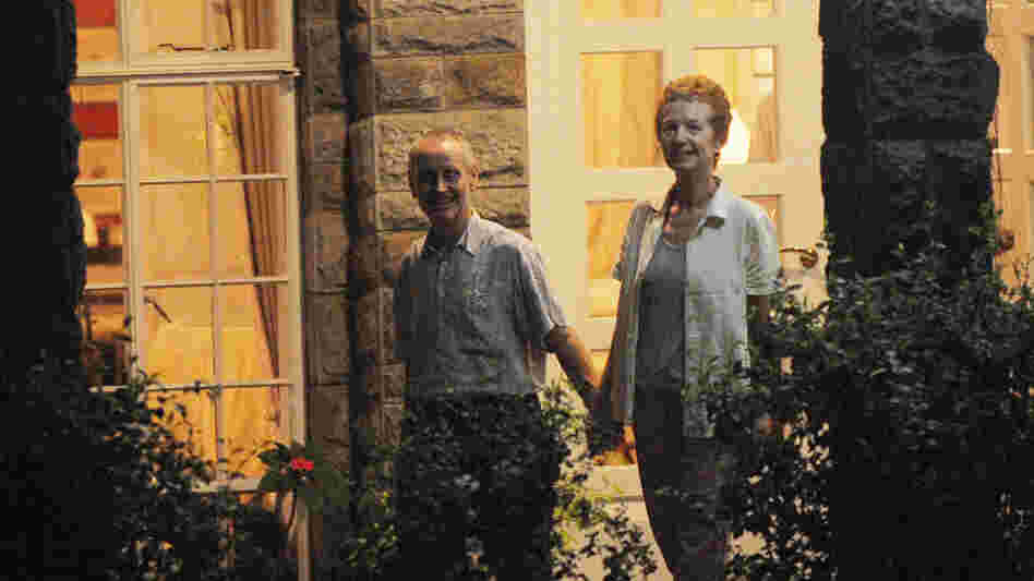 Released British couple Rachel (R) and P Released British couple Rachel (R) and P