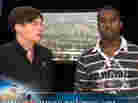 Actor Mike Myers (left) and rapper Kanye West participated in a 2005 hurricane relief special on NBC
