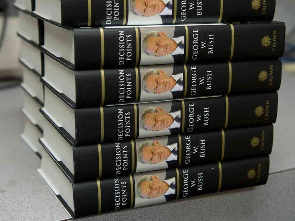 Former president George W. Bush's book 'Decision Points,' sits in the storeroom a bookstore. Former president George W. Bush's book 'Decision Points,' sits in the storeroom a bookstore.