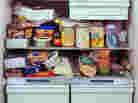 The interior of a refrigerator