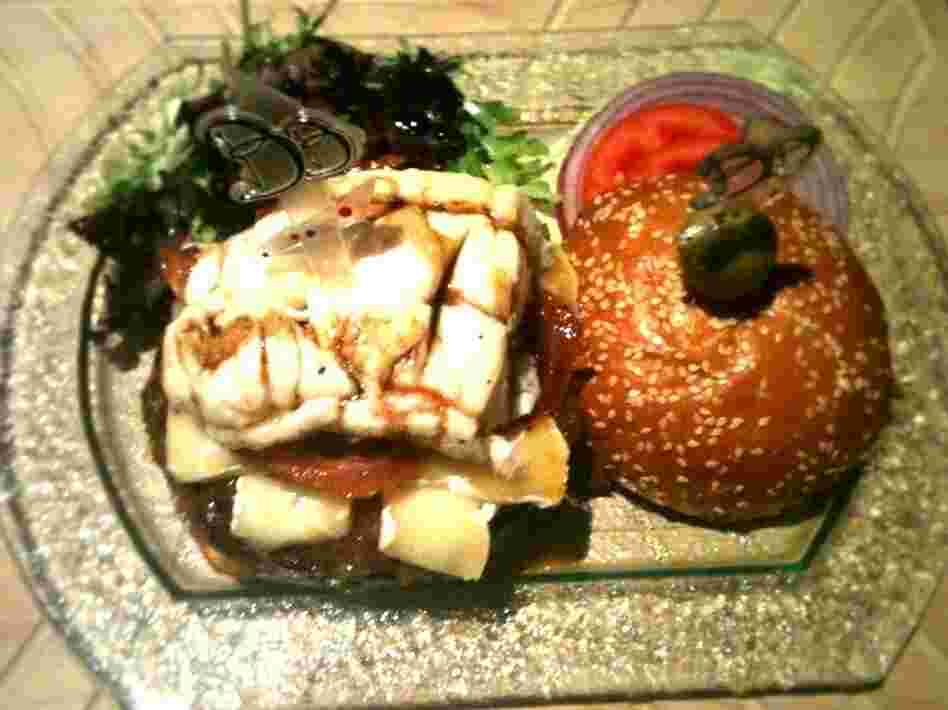 Top view of the $777 burger. Top view of the $777 burger.