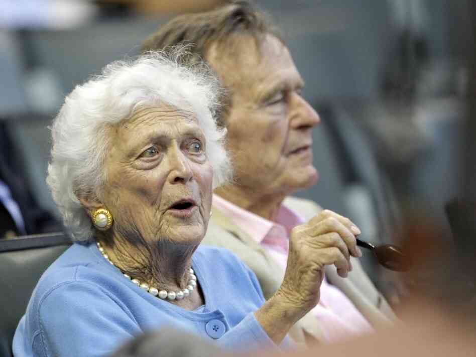 Barbara Bush and President George H.W. Bush at baseball game Barbara Bush and President George H.W. Bush at baseball game