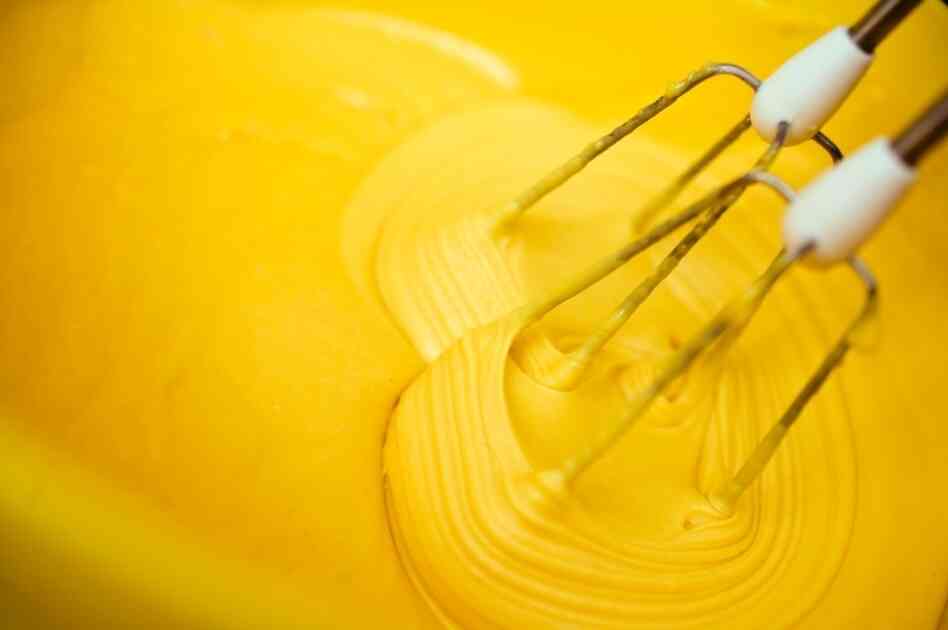 Creaming butter with an electric mixer Creaming butter with an electric mixer