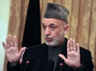 Afghanistan's President Hamid Karzai during a news conference in Kabul today. Afghanistan's President Hamid Karzai during a news conference in Kabul today.