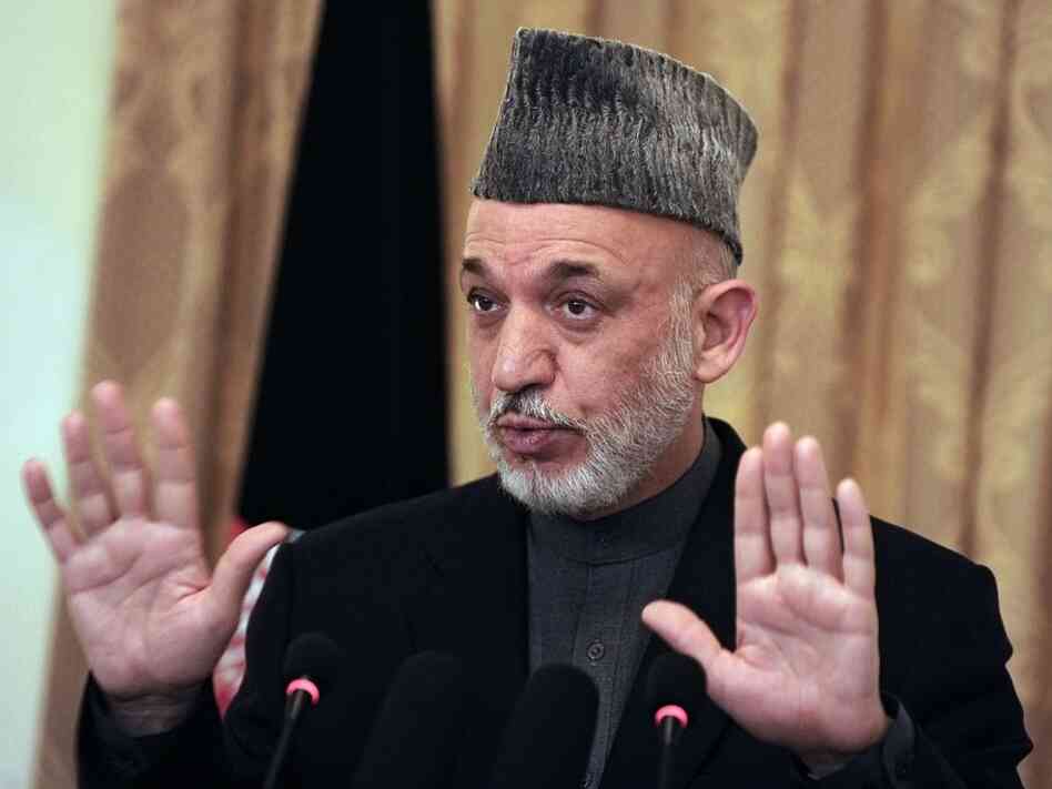 Afghanistan's President Hamid Karzai during a news conference in Kabul today. Afghanistan's President Hamid Karzai during a news conference in Kabul today.