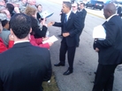 Obama shakes hands in Kokomo Obama shakes hands in Kokomo