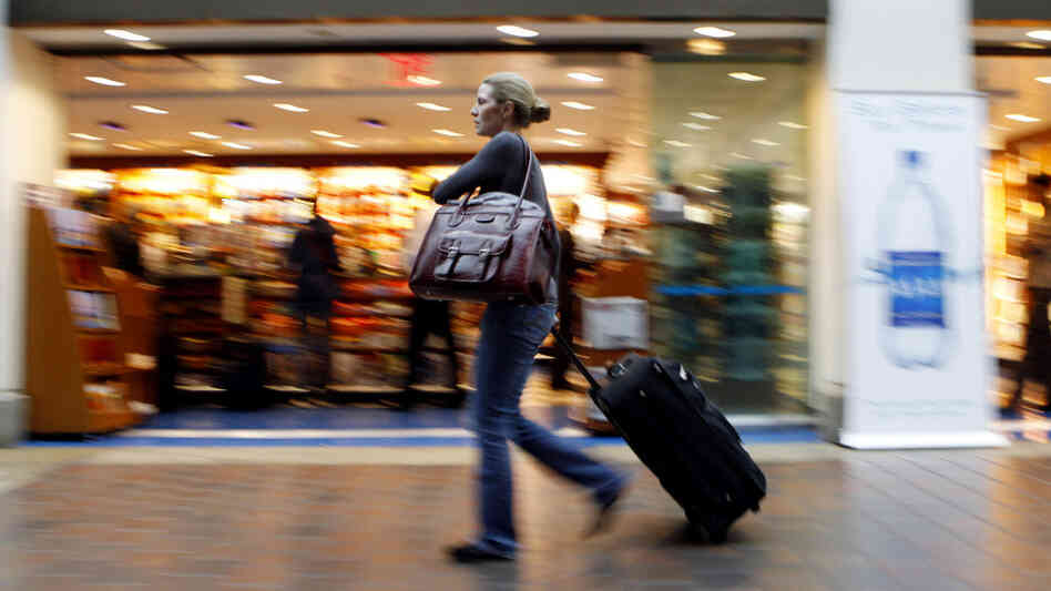 A passenger runs through Union Station in Washington, D.C. A passenger runs through Union Station in Washington, D.C.