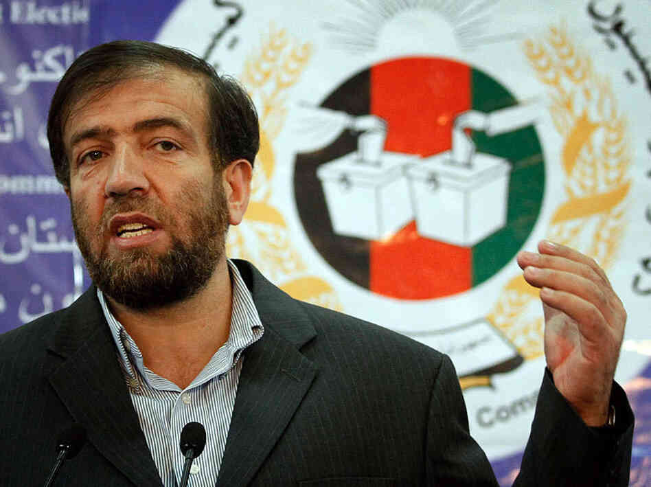 Afghanistan's Election Commission Chairman Fazel Ahmad Manawi speaks during a press conference Afghanistan's Election Commission Chairman Fazel Ahmad Manawi speaks during a press conference